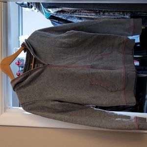 Girls SO Gray trimmed with pink stitch zip up hoodie. Size XL (14/16).